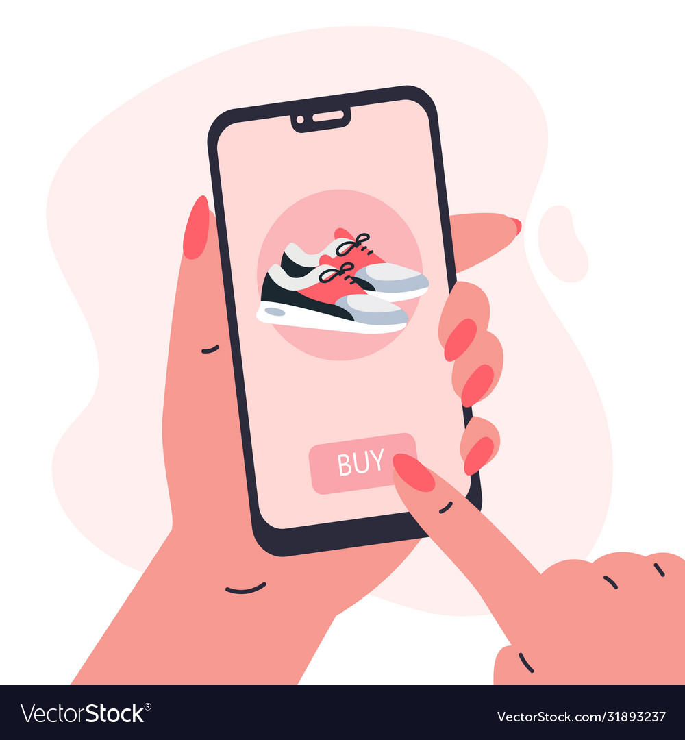 Woman doing shopping onlinephone in hand