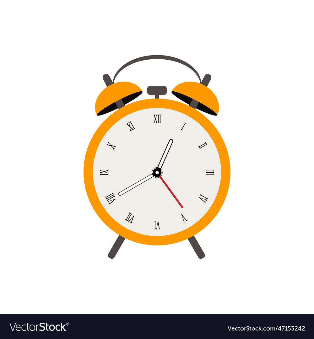 Alarm clock orange Royalty Free Vector Image VectorStock