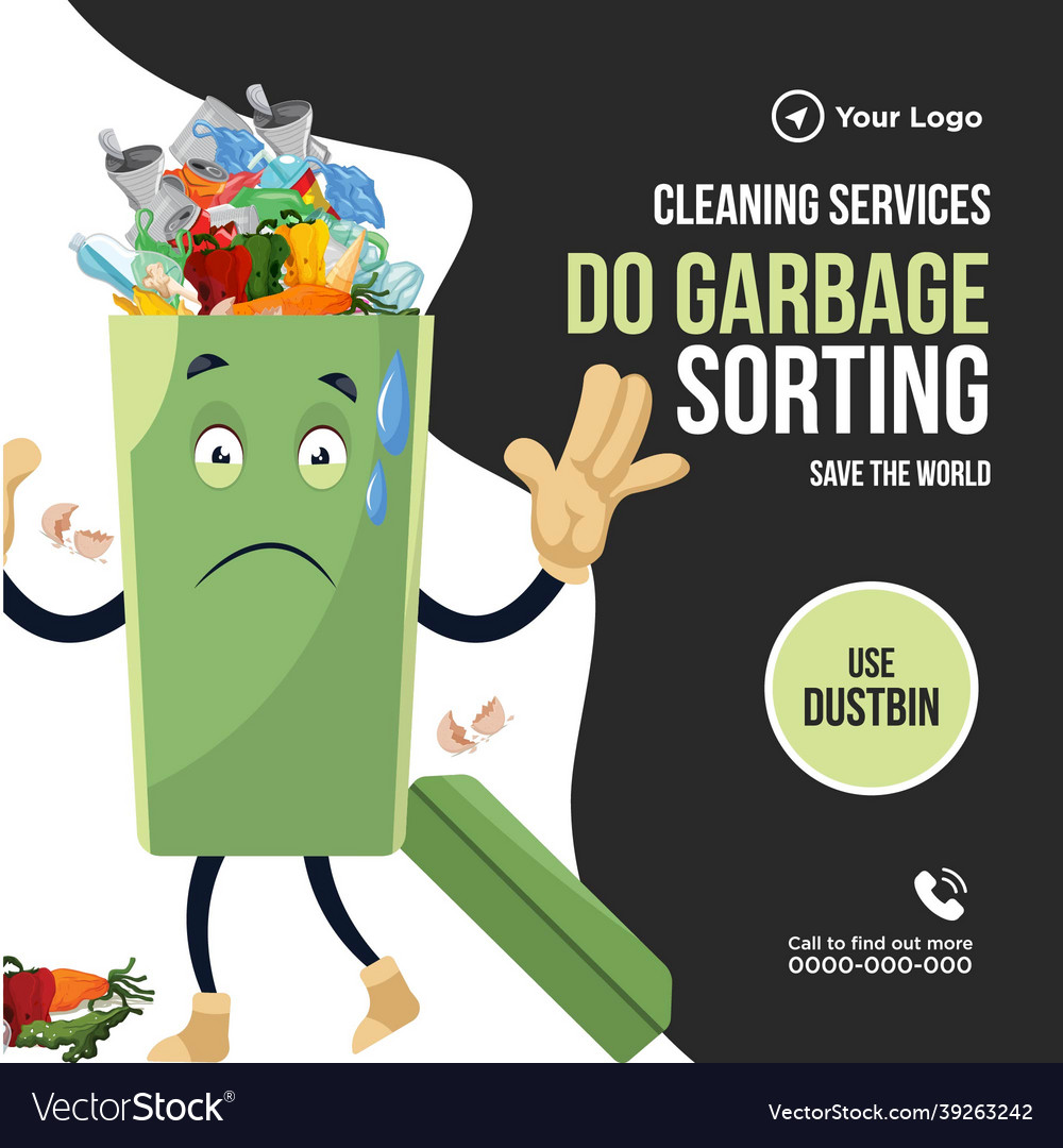 Banner design of use dustbin Royalty Free Vector Image