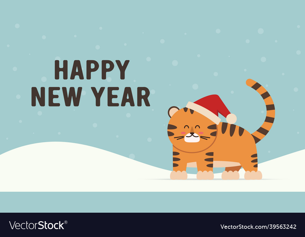 Cute little tiger character in flat style zodiac Vector Image