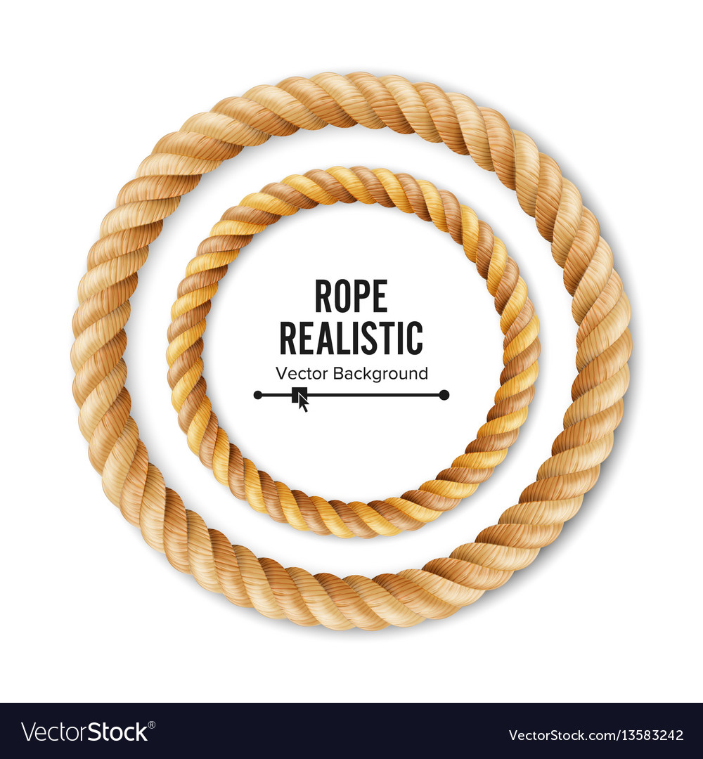 Realistic rope 3d circular rope isolated Vector Image