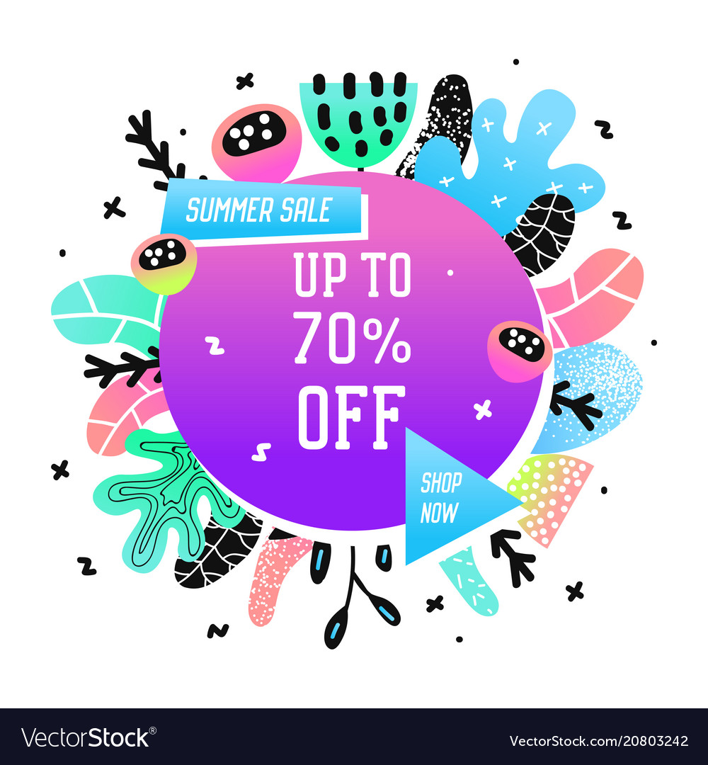 Sale promotional banner with abstract elements