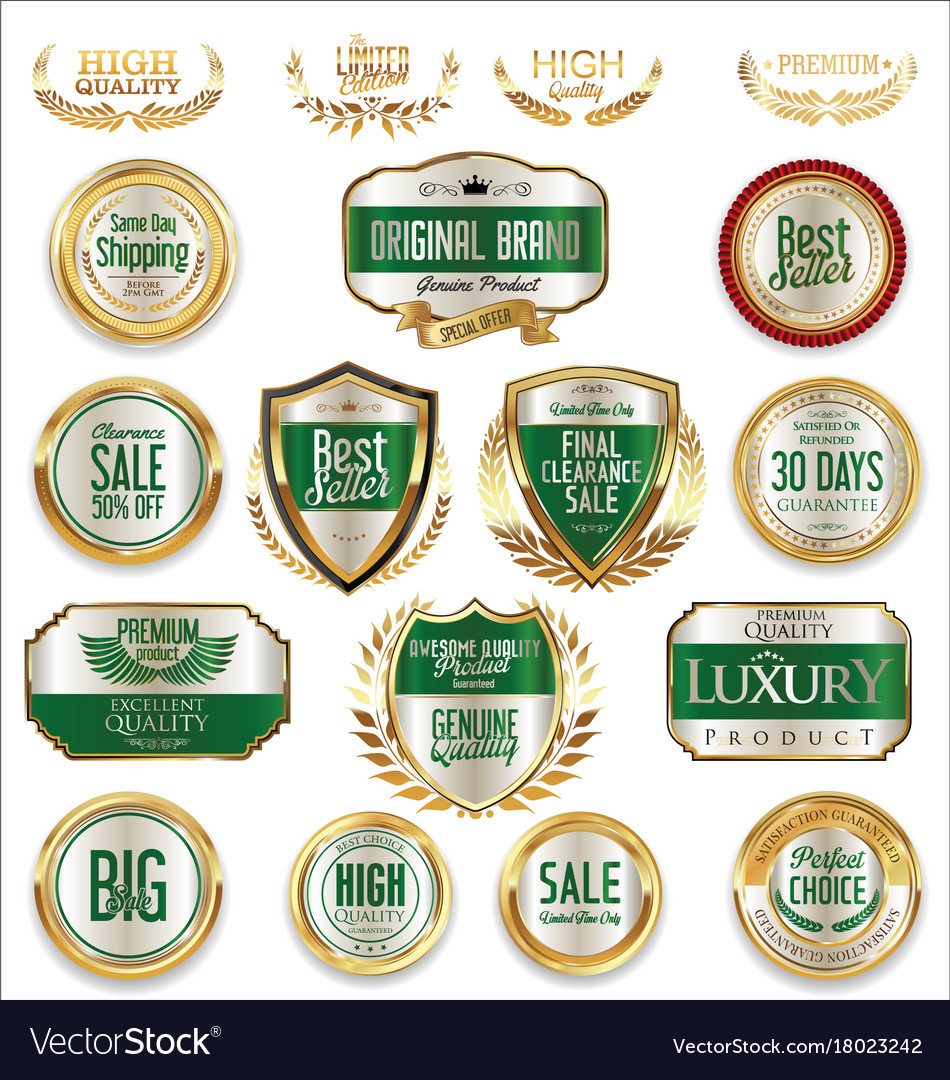 Sale retro vintage golden badges and labels 05