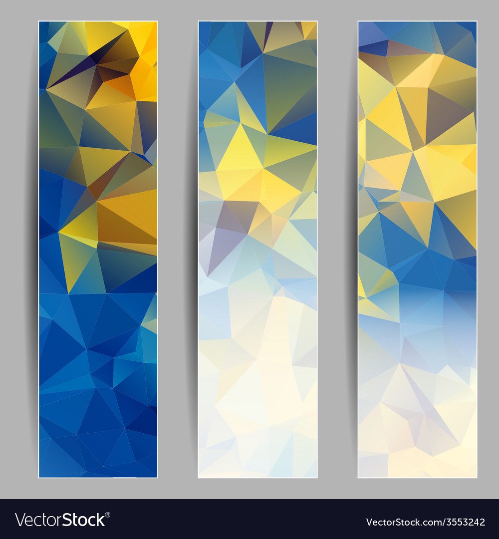 Set of banners with abstract triangles