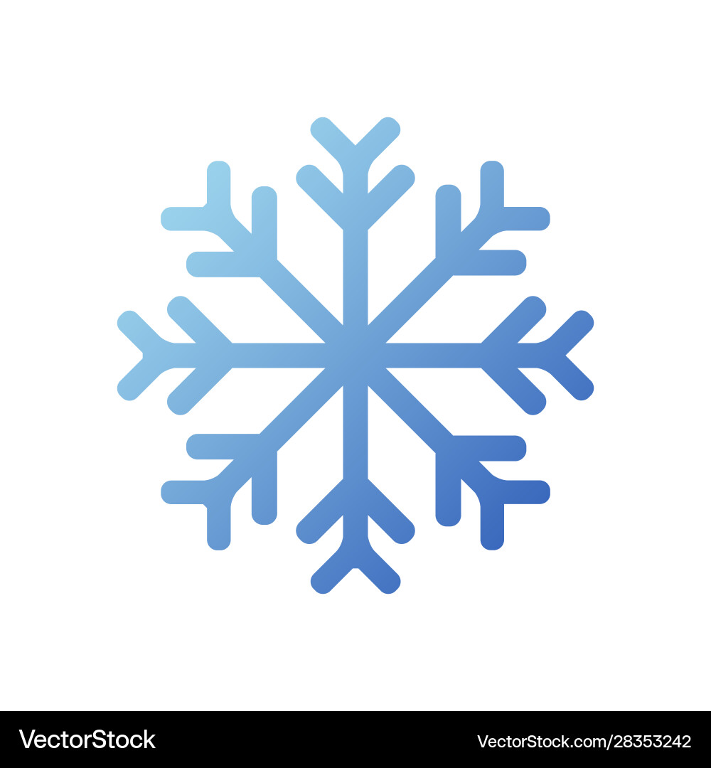 Snowflake blue gradient icon simple flat isolated Vector Image