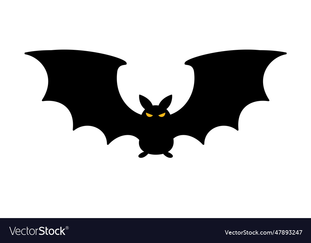 Bat silhouette with scary evil eyes vampire Vector Image