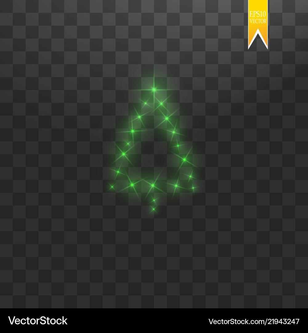 Christmas Tree Made Green Glitter Bokeh Lights Vector Image