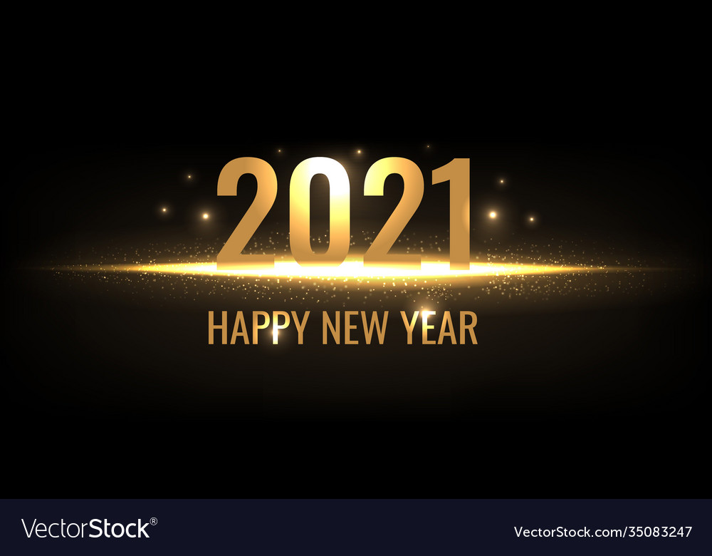 Happy new year card with text glitter Royalty Free Vector