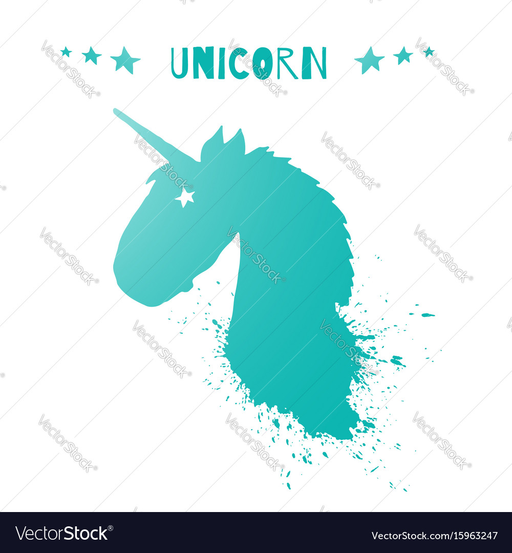 magic unicorn head logo template royalty free vector image