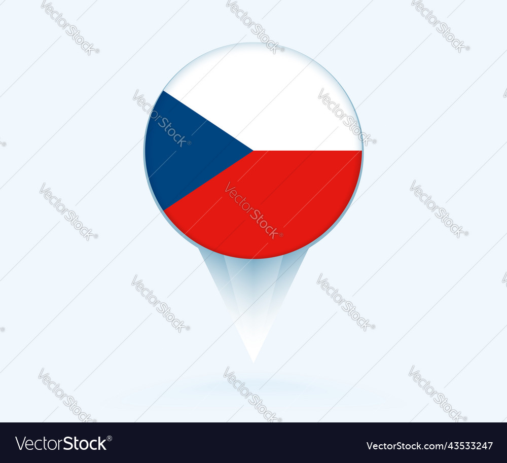 Kartenzeiger mit Flagge der tschechischen Republik