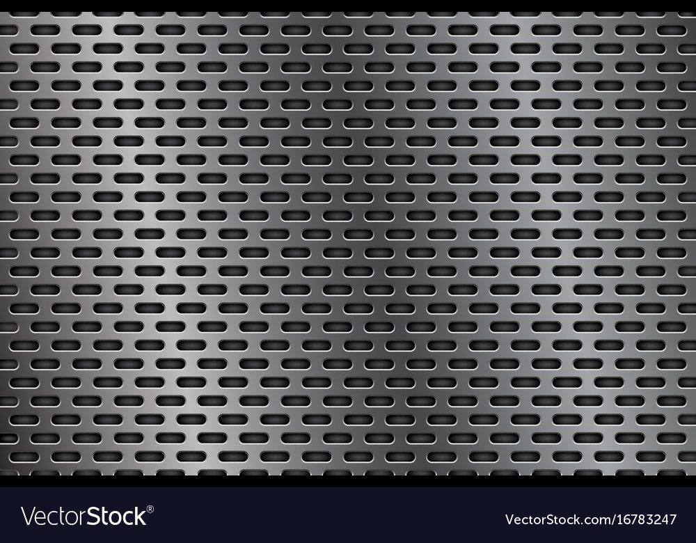 Metal perforated background oval shaped holes Vector Image