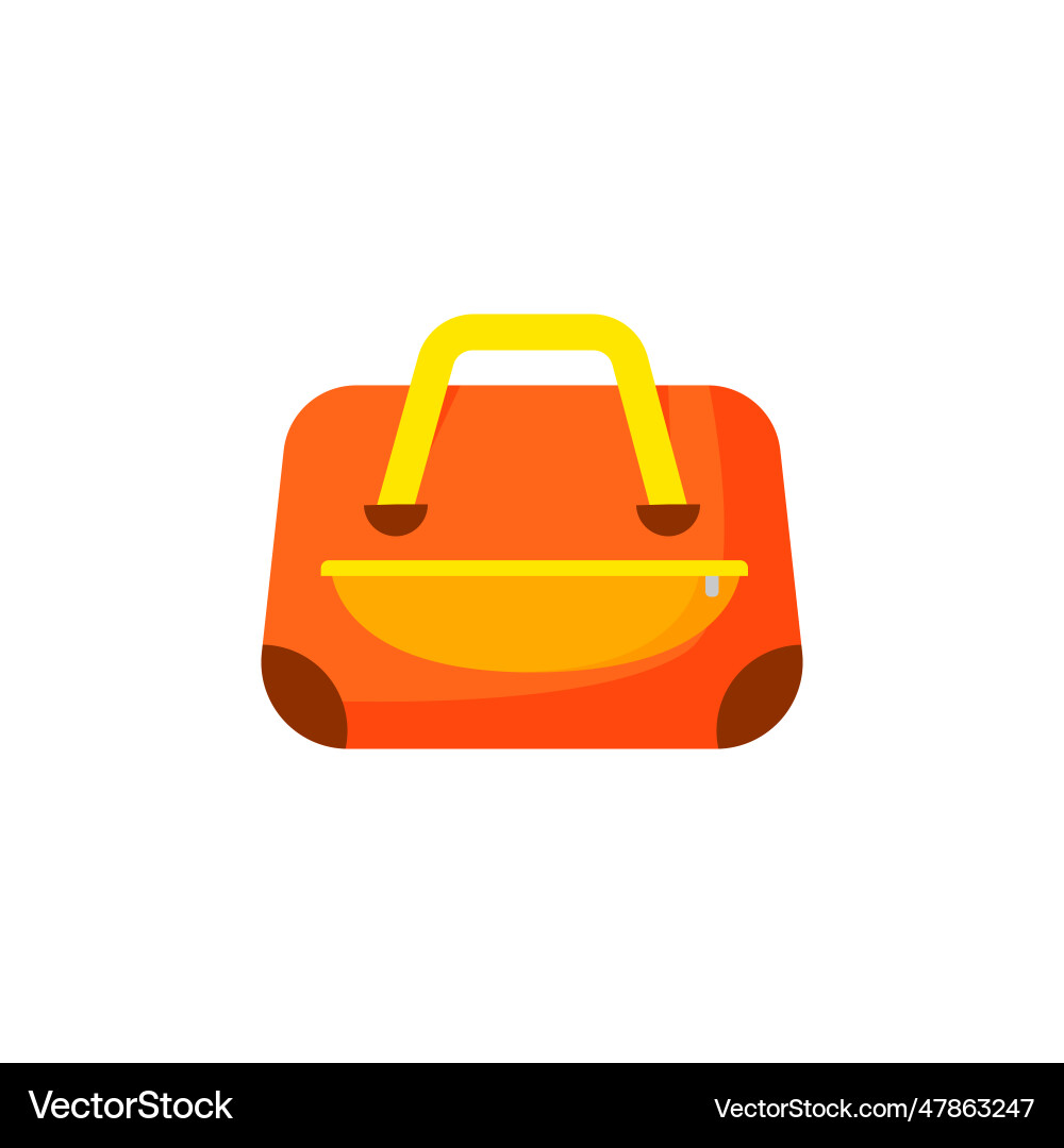 Orange suitcase Royalty Free Vector Image - VectorStock