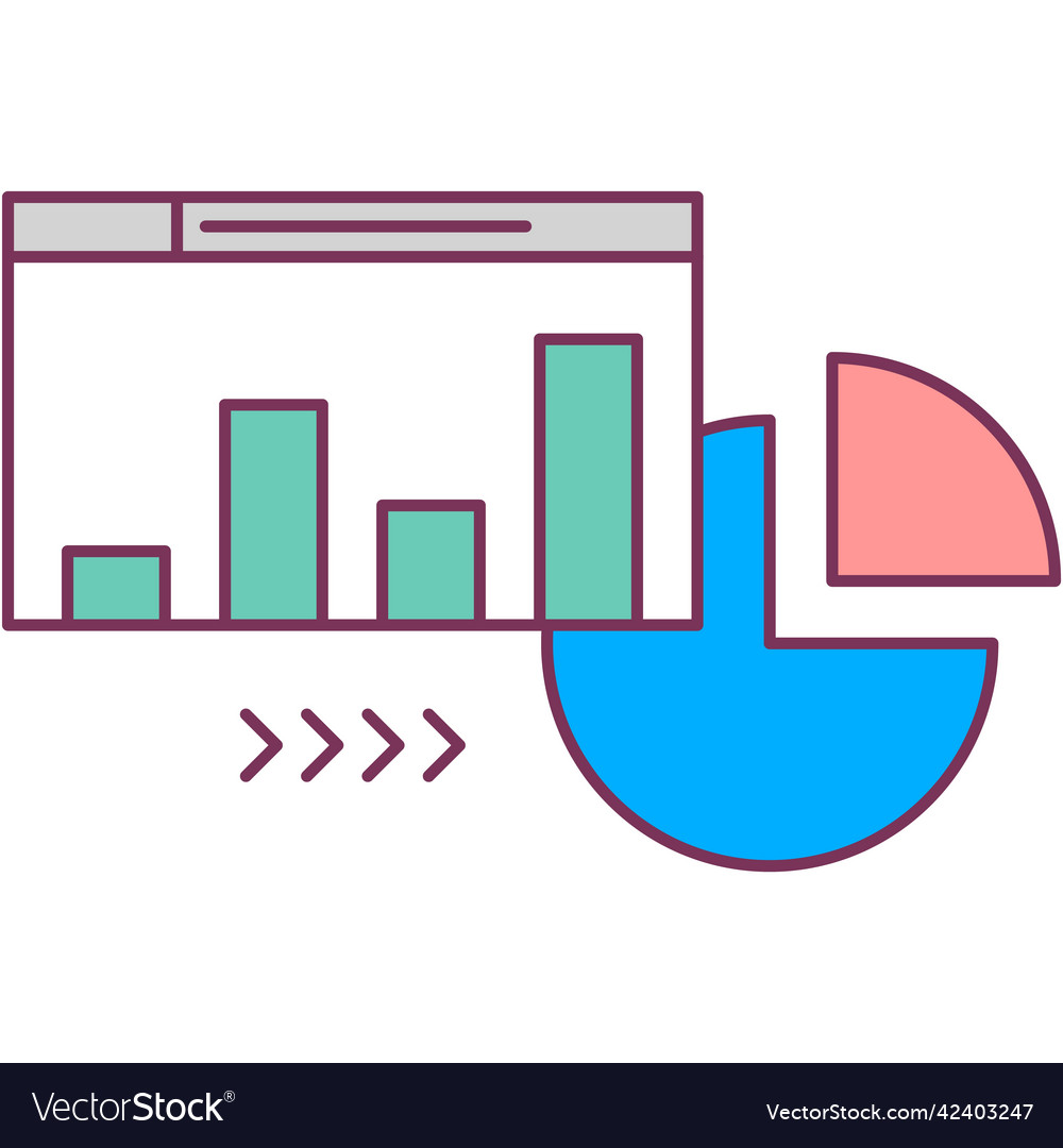 Strategy chart icon flat graphic diagram Vector Image