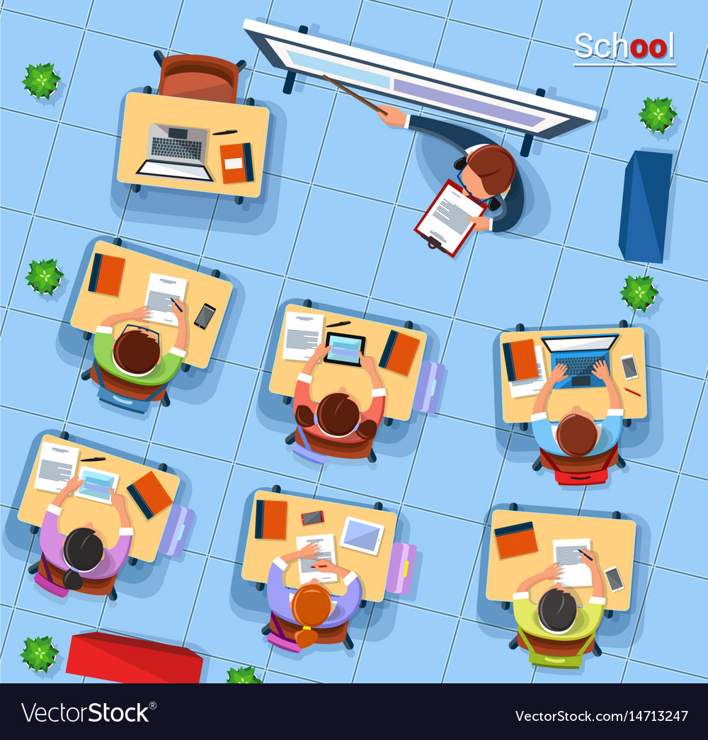 Top view school concept in Royalty Free Vector Image