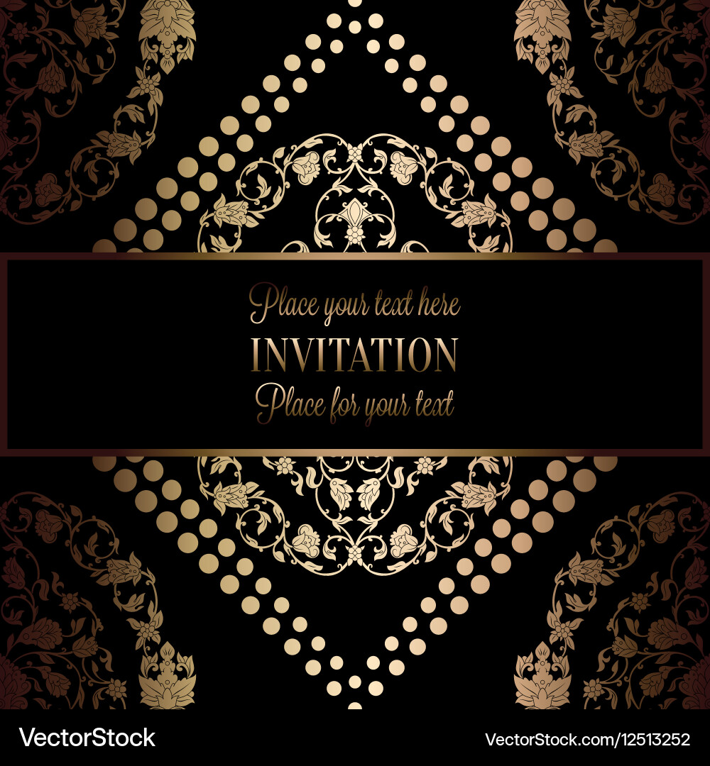 Abstract Background With Antique Luxury Black And Vector Image