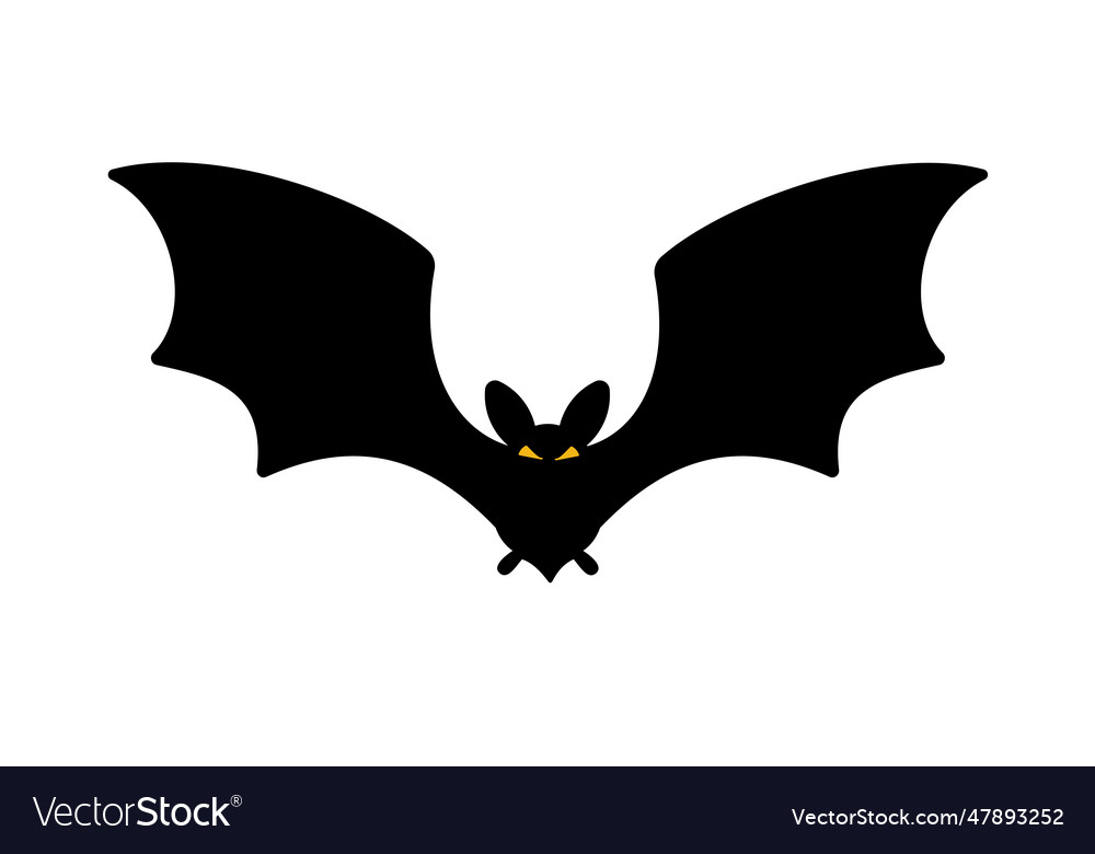 Bat silhouette with scary evil eyes vampire Vector Image