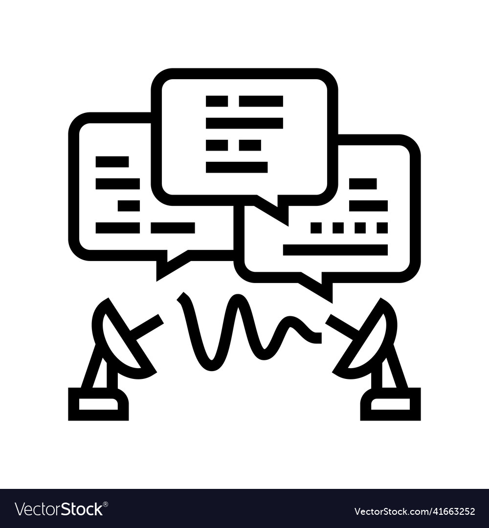 Communication process line icon Royalty Free Vector Image