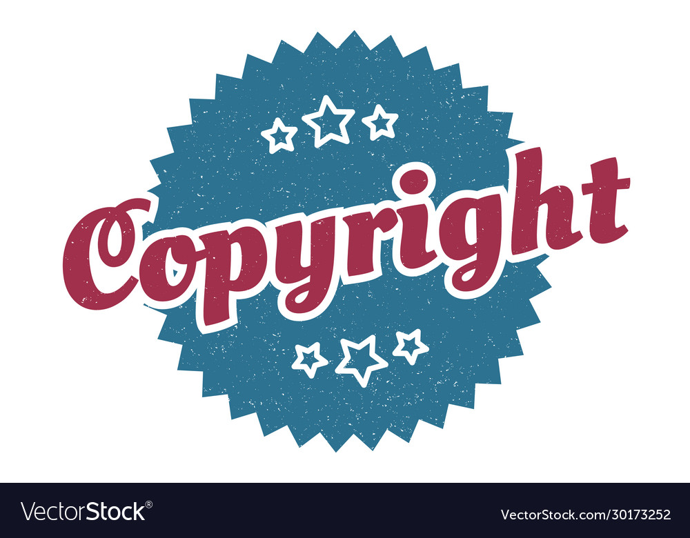 Copyright sign round vintage retro