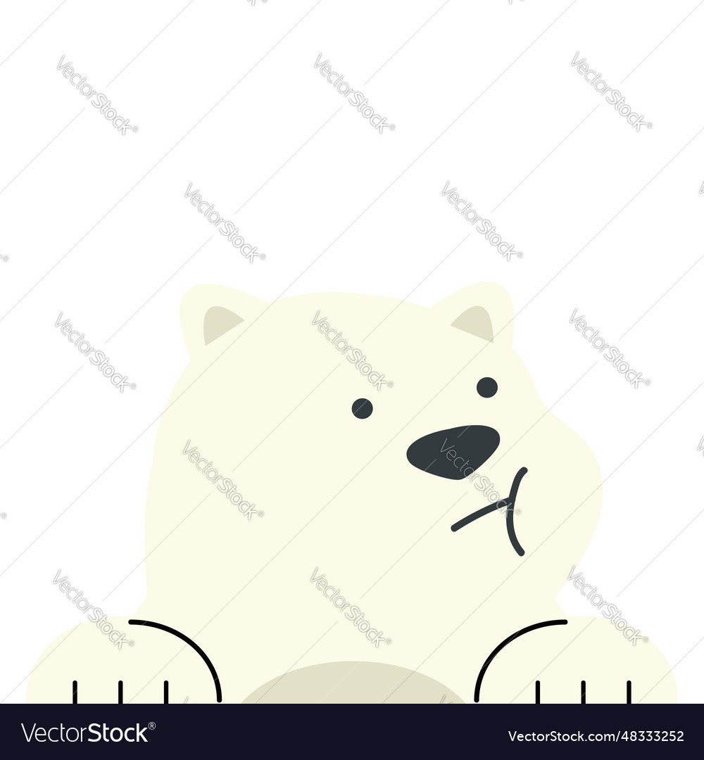 Cute polar bear cartoon icon