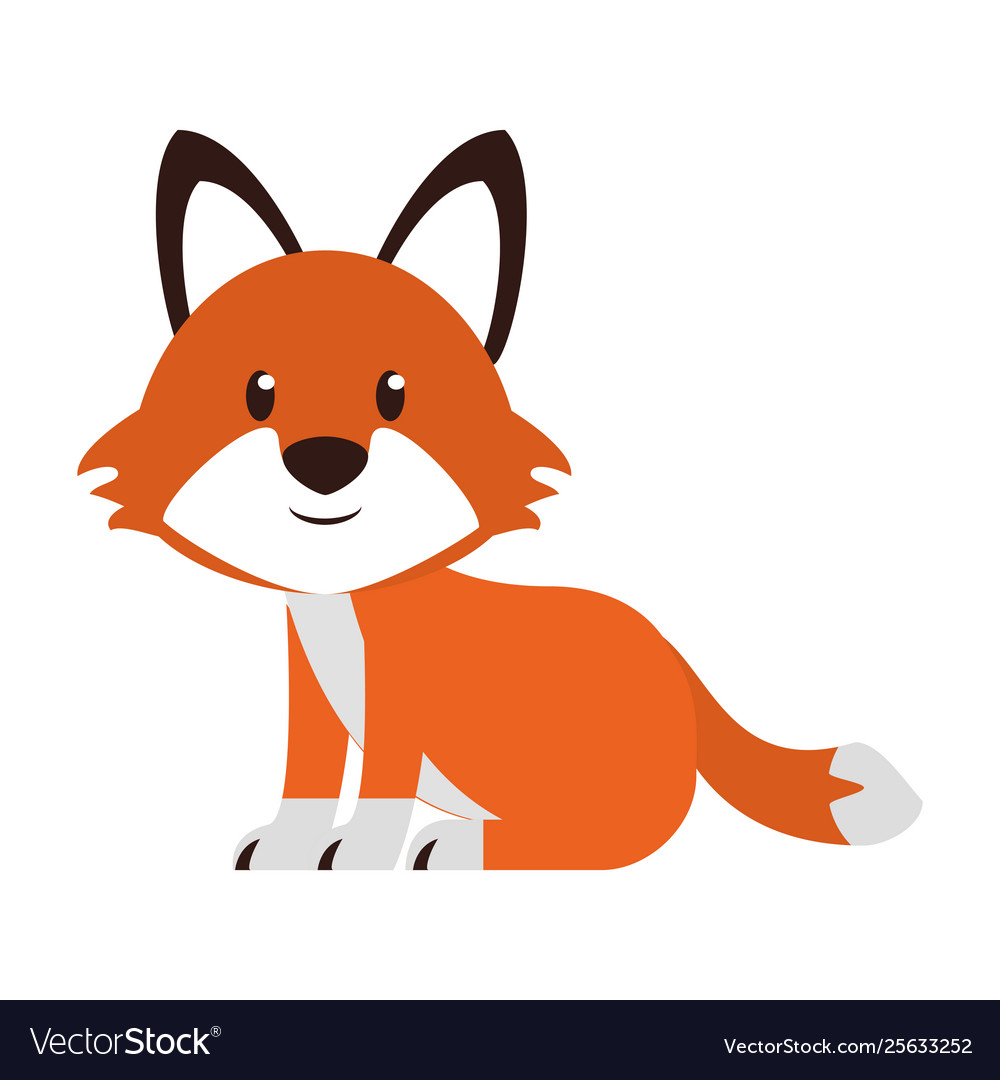 Fox wildlife cute animal cartoon