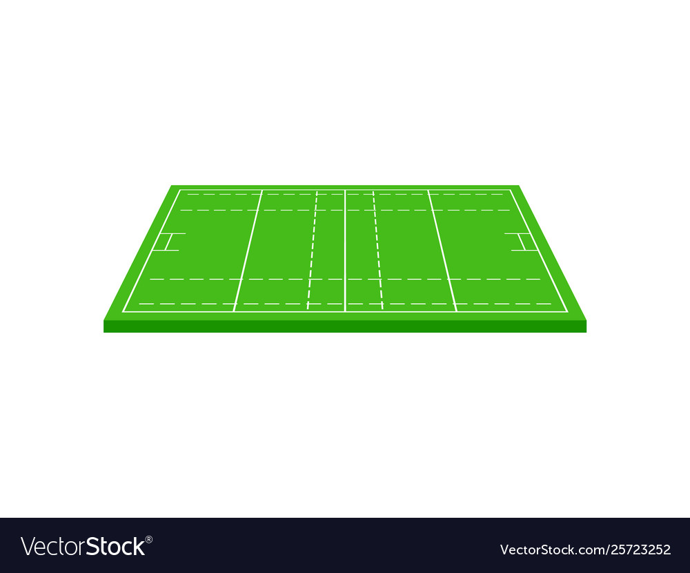 Green rugby field view from above