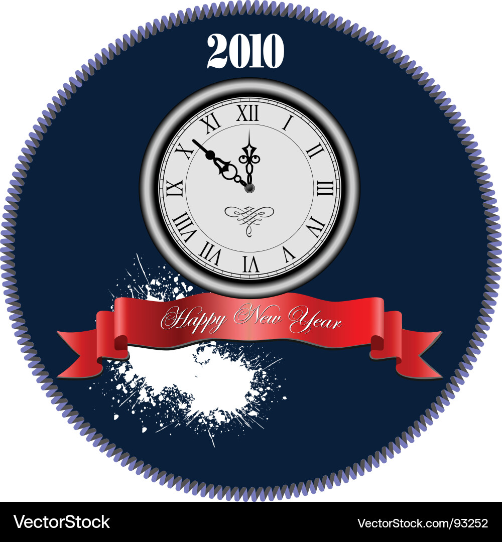 New year clock Royalty Free Vector Image - VectorStock