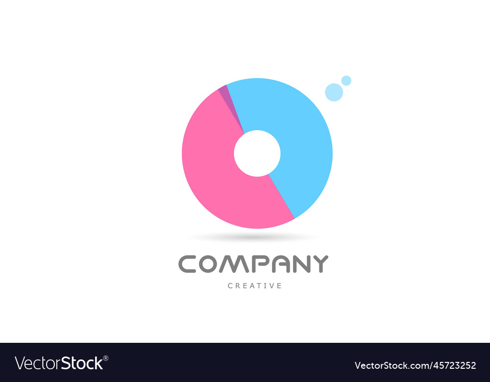 O pink blue geometric alphabet letter logo icon Vector Image