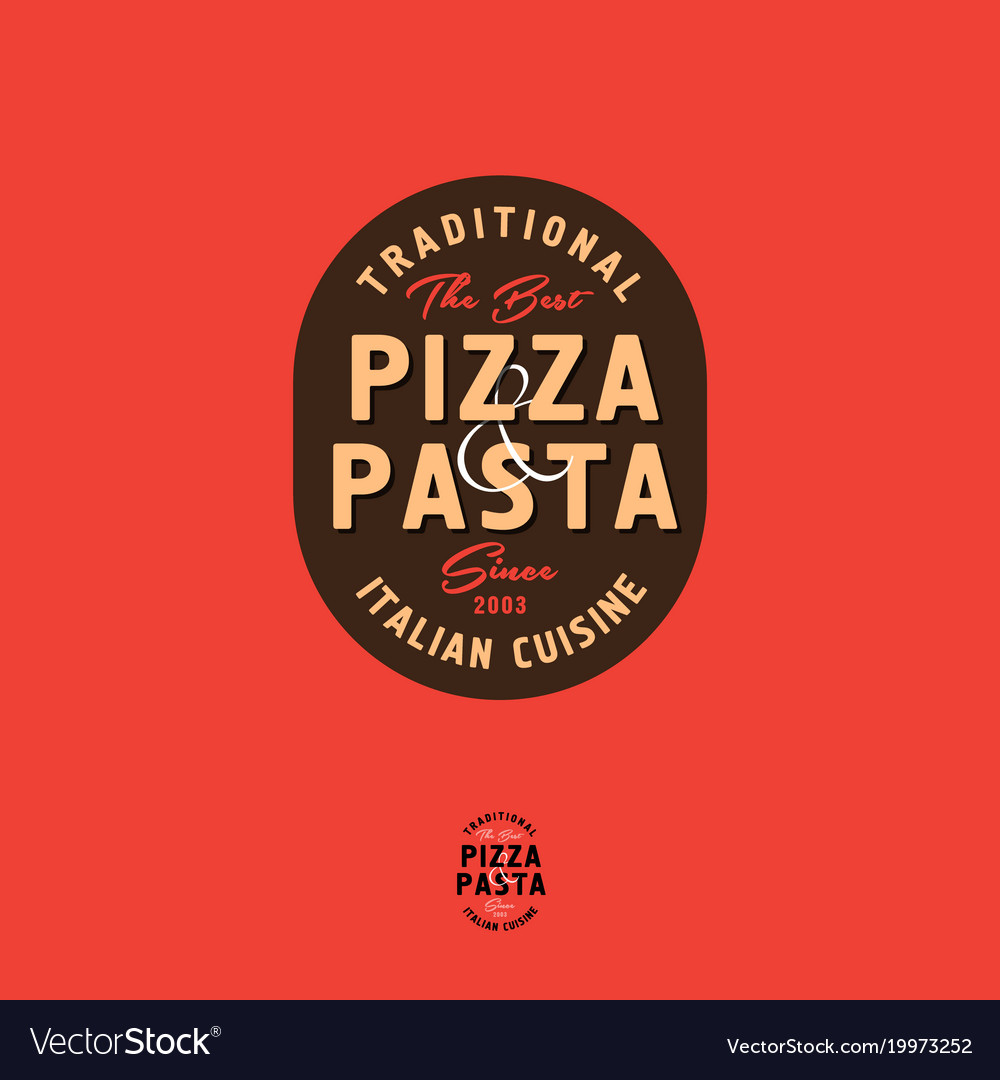 Pizza and pasta italian restaurant logo Royalty Free Vector