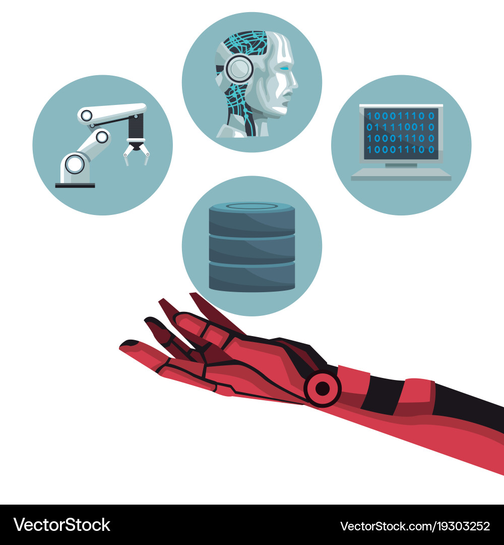 Robot artificial intelligence Royalty Free Vector Image