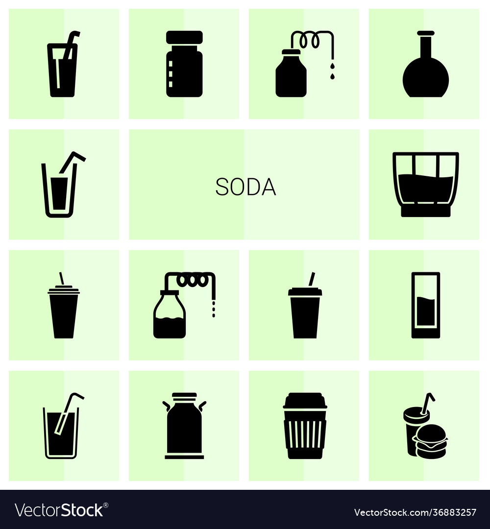 14 soda icons Royalty Free Vector Image - VectorStock