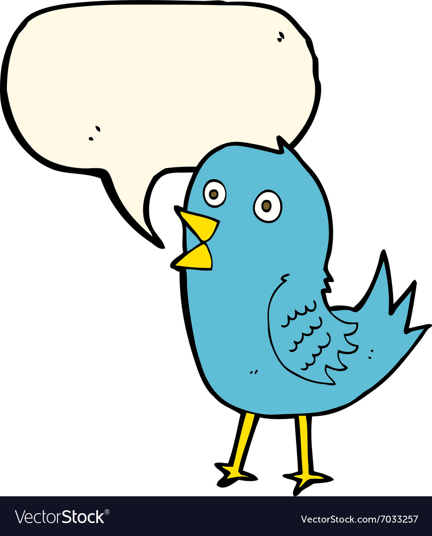 Cartoon bluebird with speech bubble