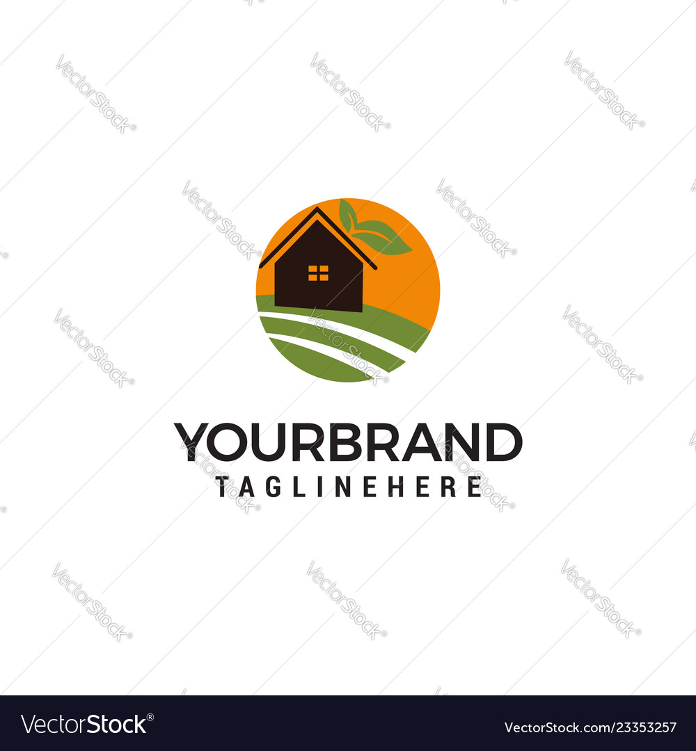 Farm House Logo Design Template Royalty Free Vector Image Farm House Logo Design Template Vector Image