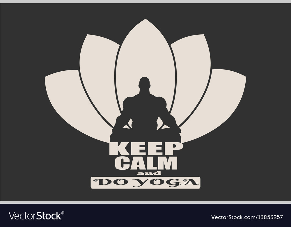 Muscular man meditation Royalty Free Vector Image