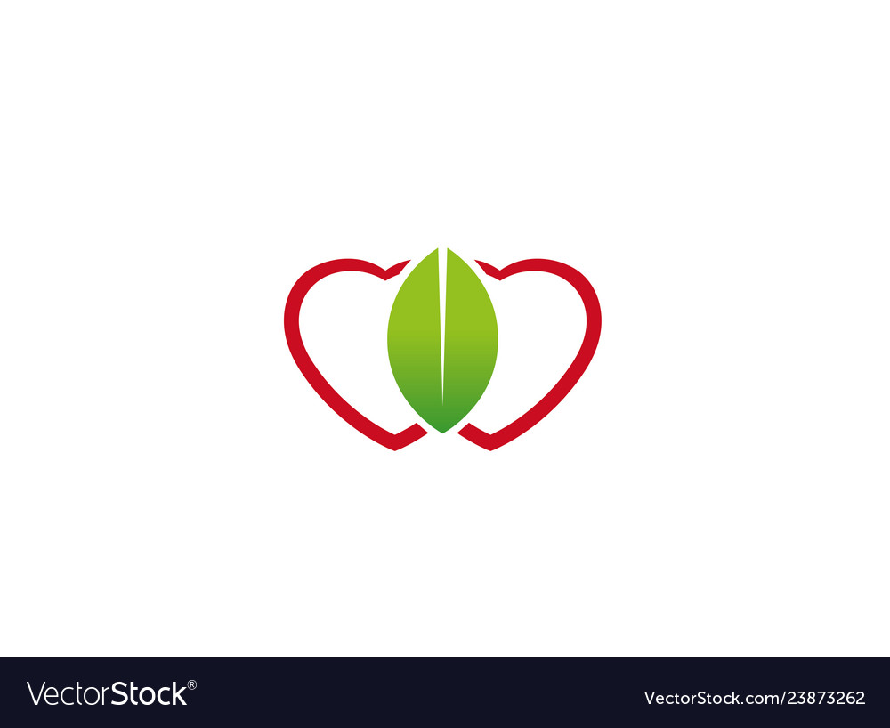 Creative hearts leaf symbol logo