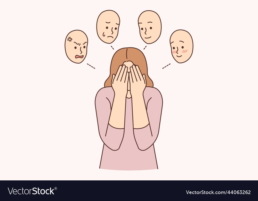 Distressed suffer from mood swings Royalty Free Vector Image