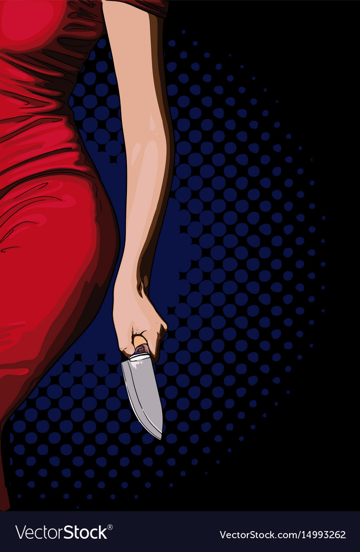 Girl with a knife Royalty Free Vector Image - VectorStock