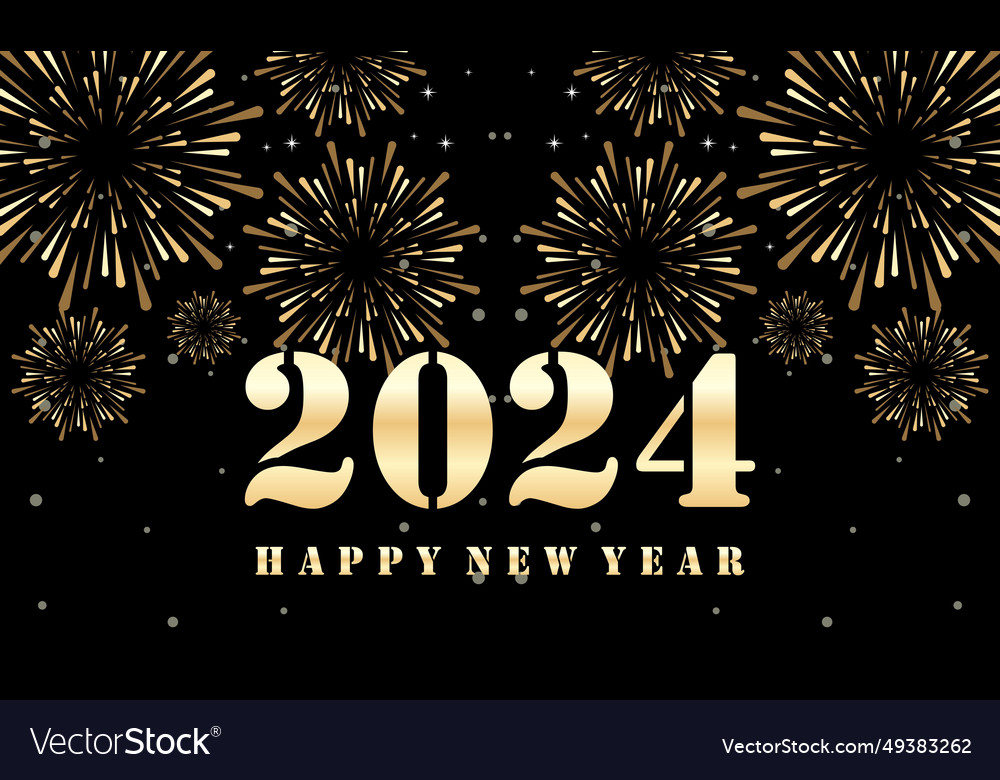 Greeting card happy new year 2024 celebration Vector Image