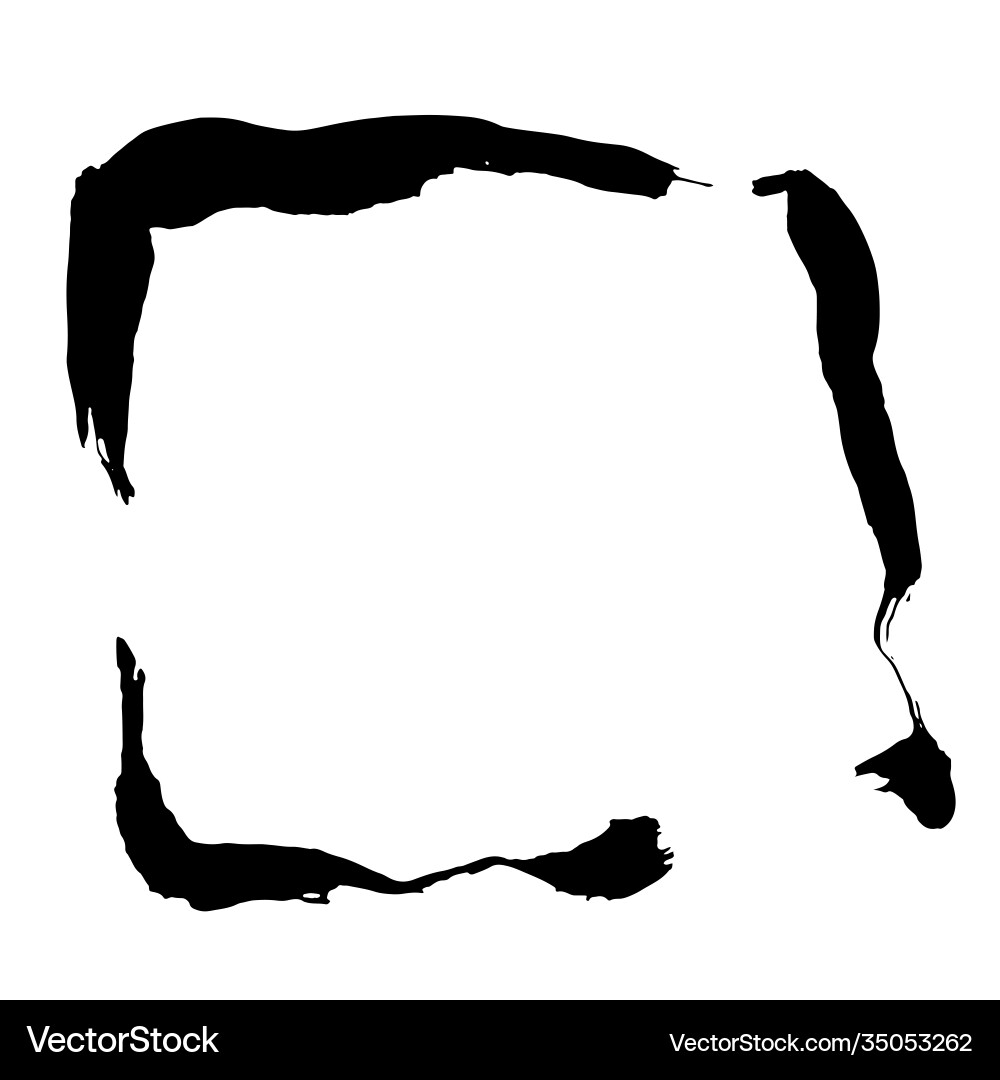 Ink brush stroke frame Royalty Free Vector Image