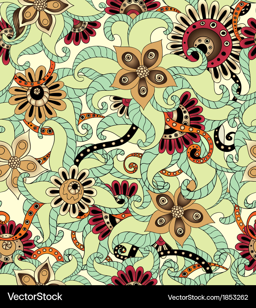 Seamless flower retro background pattern Vector Image