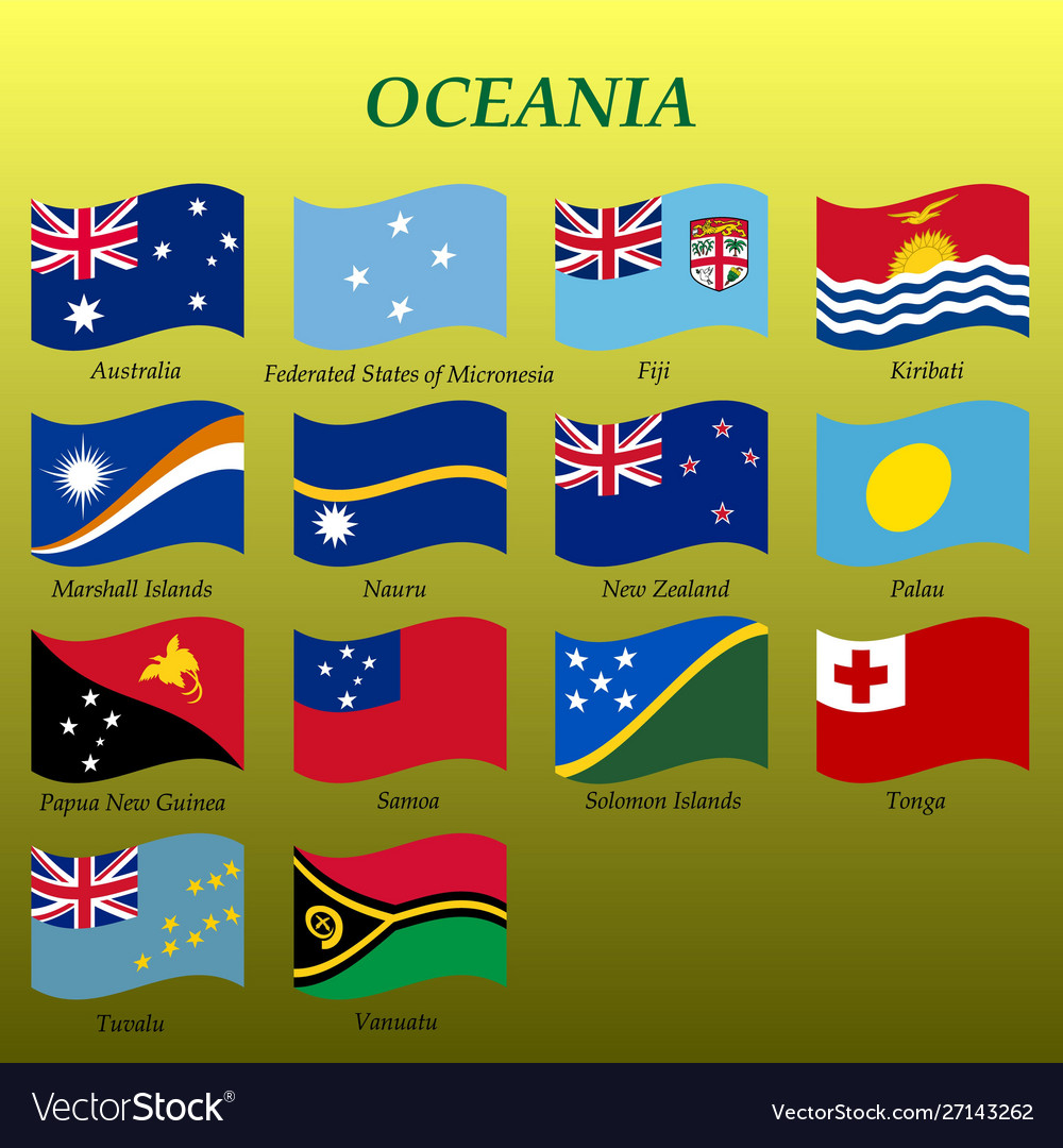 Flags Of Oceania With Names