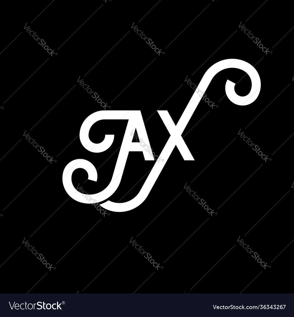 Ax letter logo design on black background