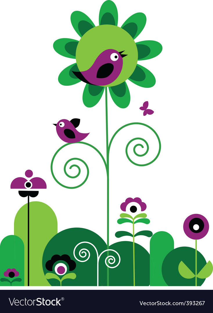 Birds and nature Royalty Free Vector Image - VectorStock