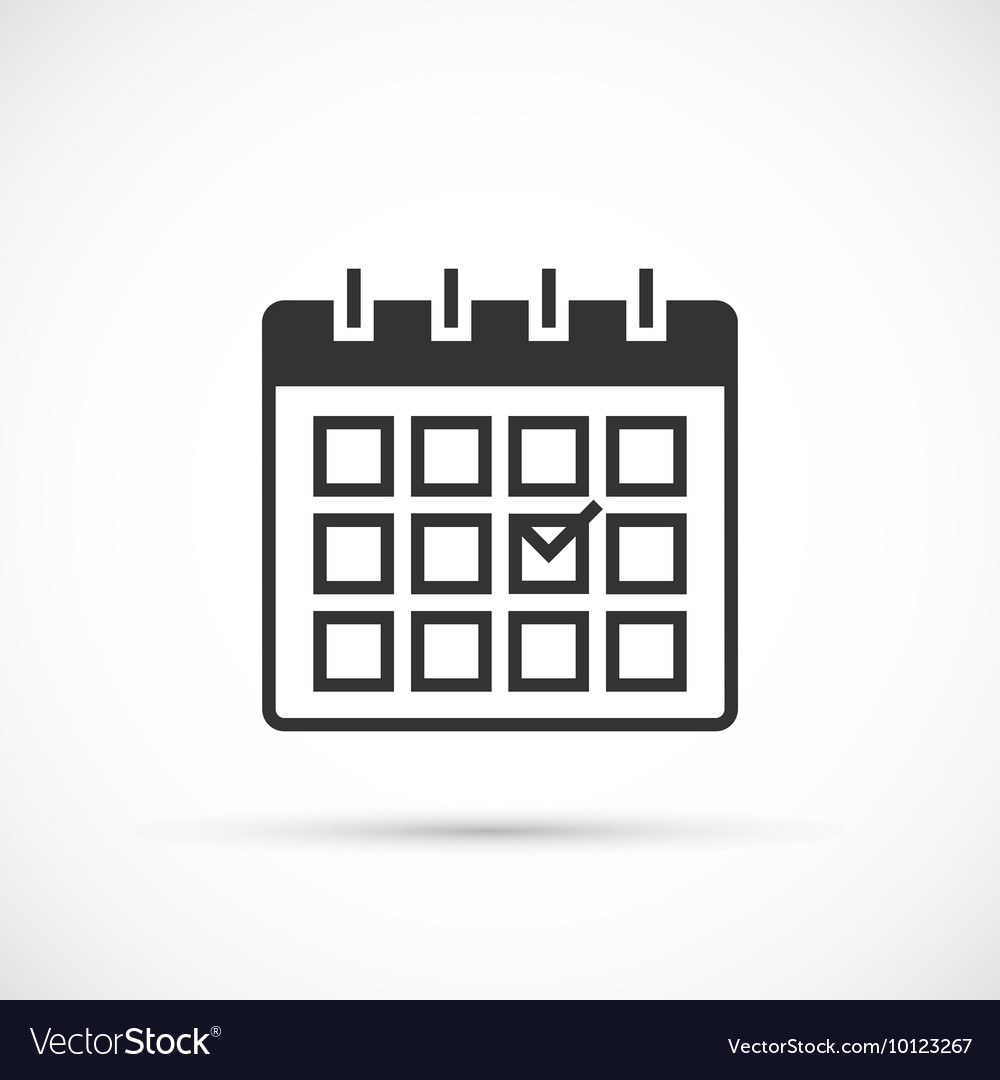 Calendar Icon On White Background Royalty Free Vector Image