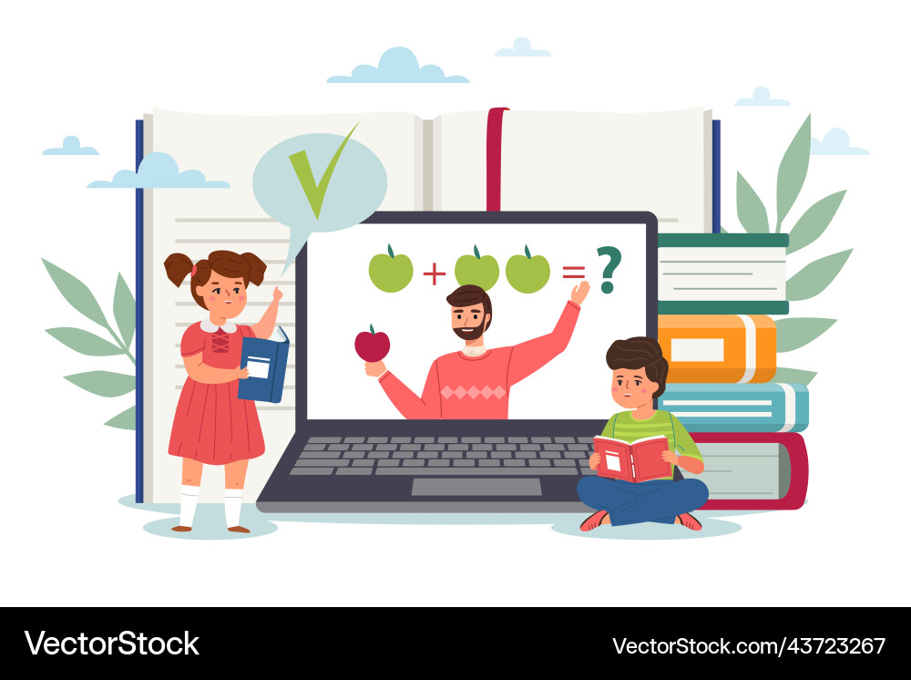 Distance Learning Knowledge Acquisition Online Vector Image