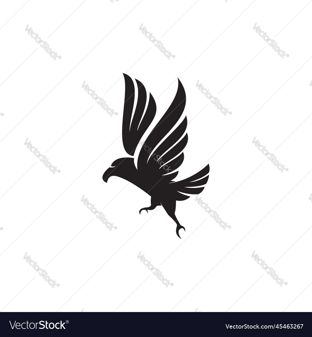 Eagle silhouette logo template design Royalty Free Vector