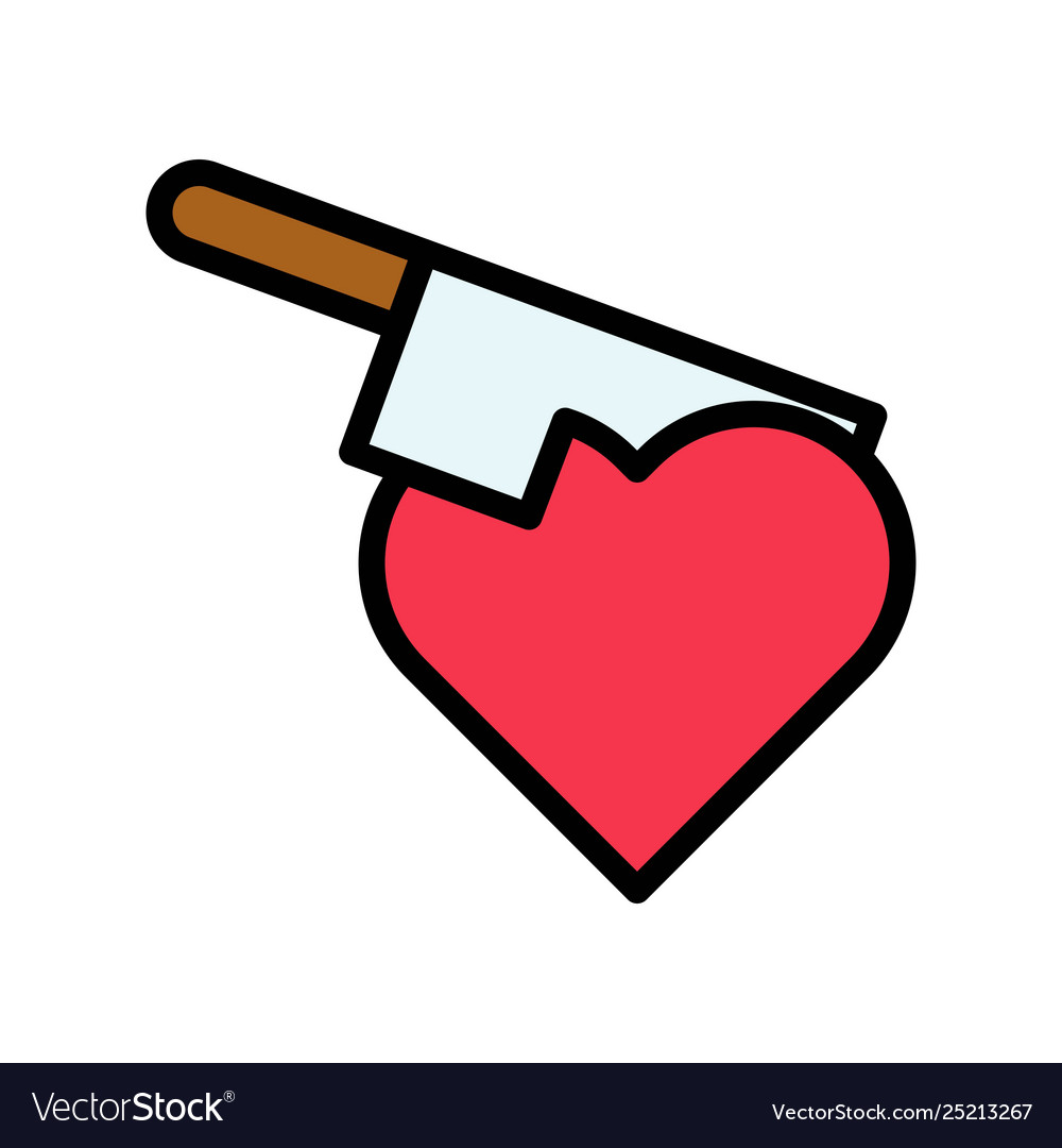 Heart with knife valentine and love related Vector Image