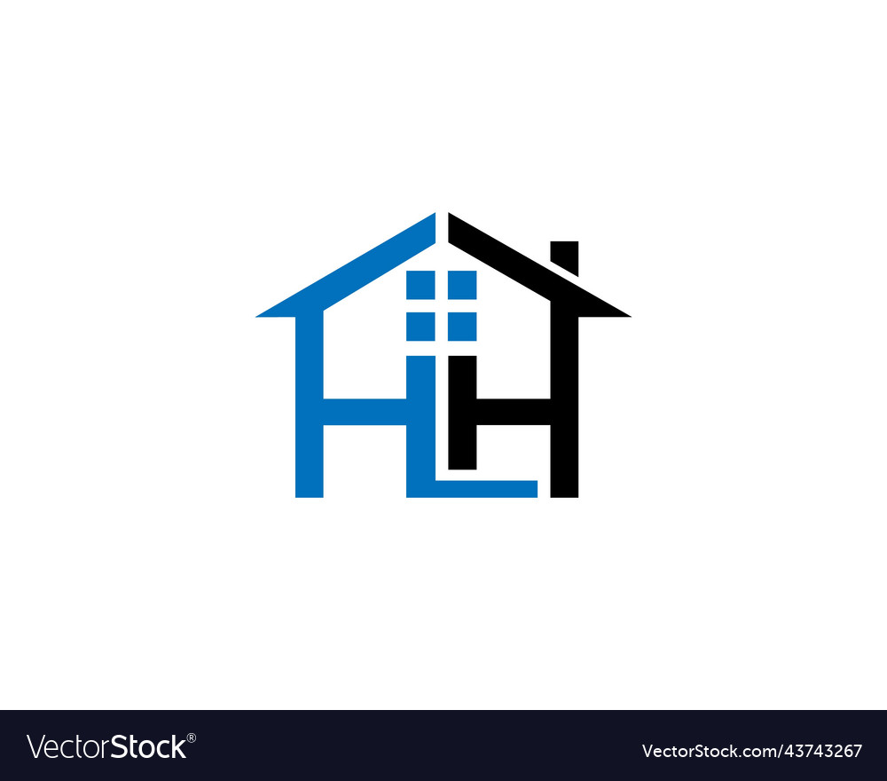 Letter hh home and real estate logo design Vector Image