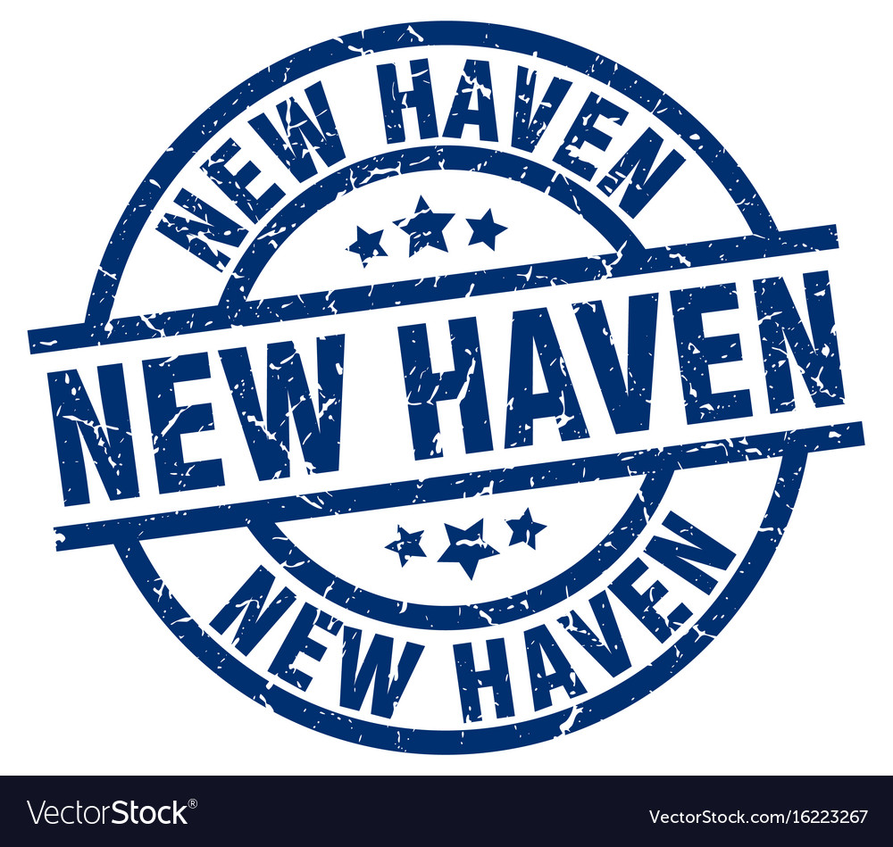 New haven blue round grunge stamp