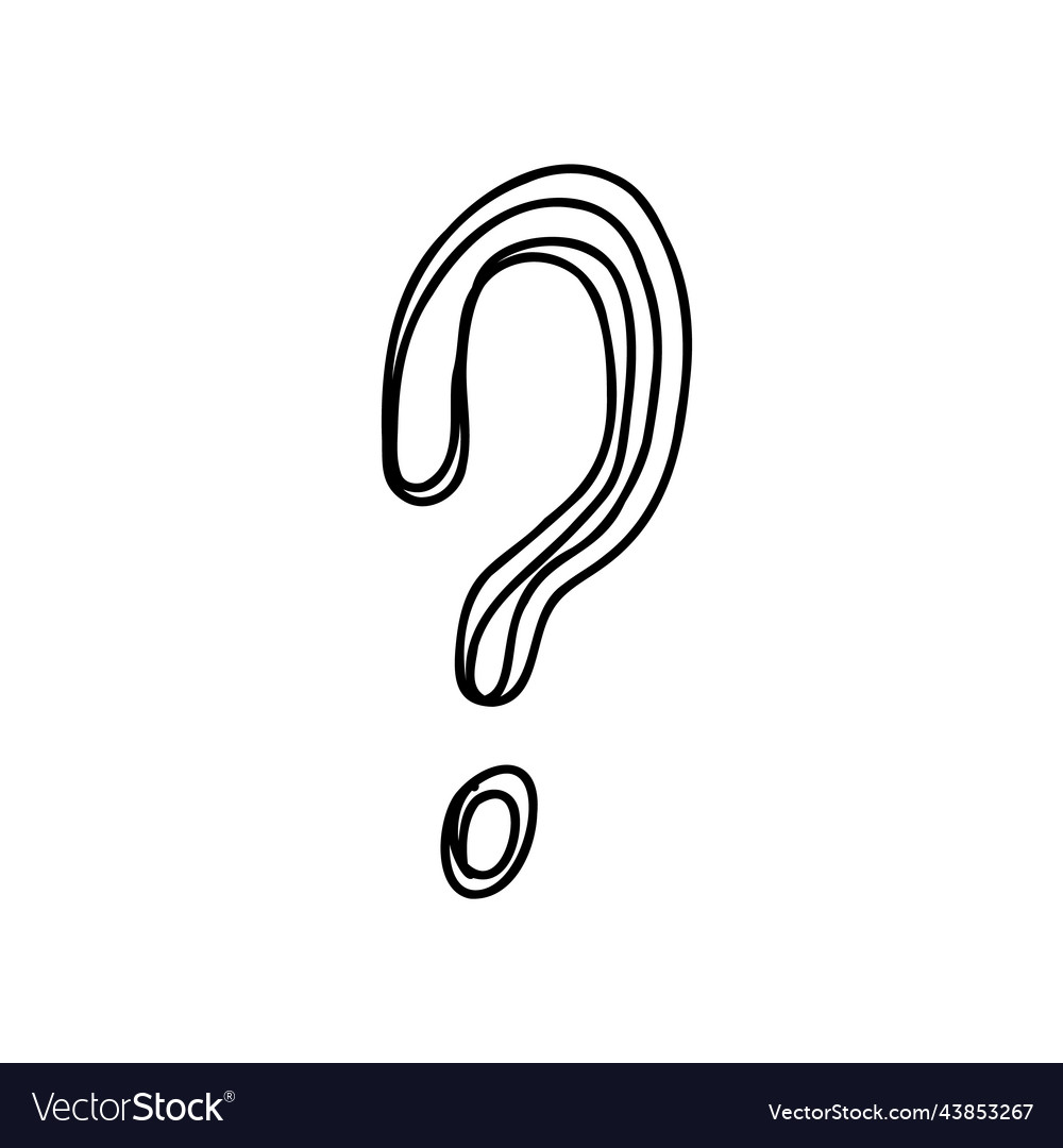 Questions marks hand drawn doodle ask sign set Vector Image