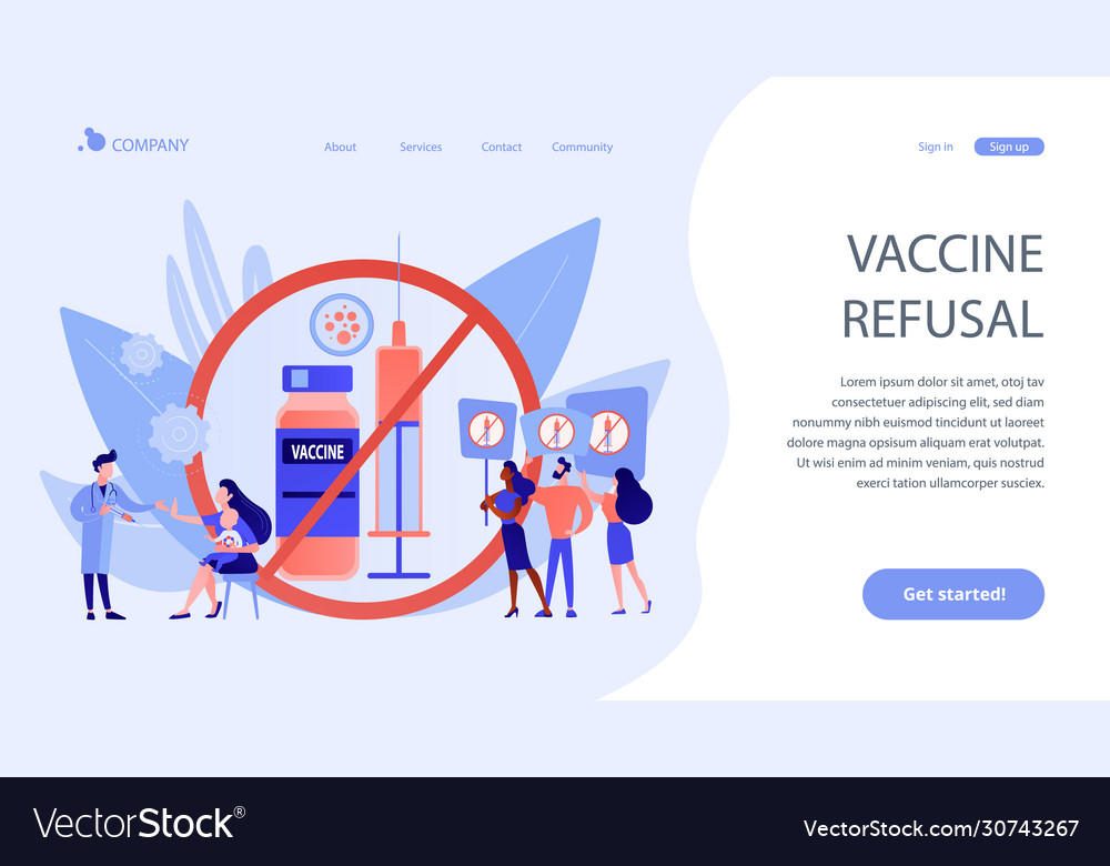 Refusal Vaccination Concept Landing Page Vector Image   Refusal Vaccination Concept Landing Page Vector 30743267 